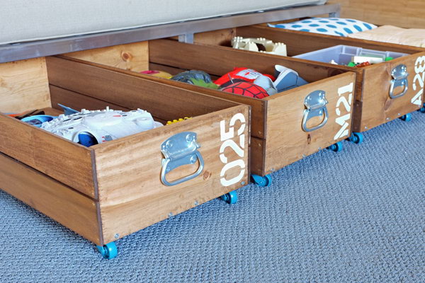 DIY Rolling Storage Crates.