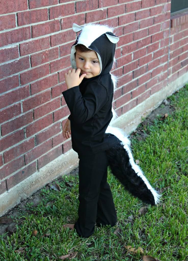 DIY skunk costume .