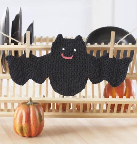 Easy Crochet Bat Dishcloth.