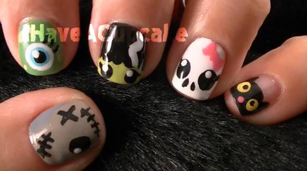 Halloween Monster Nail Art.