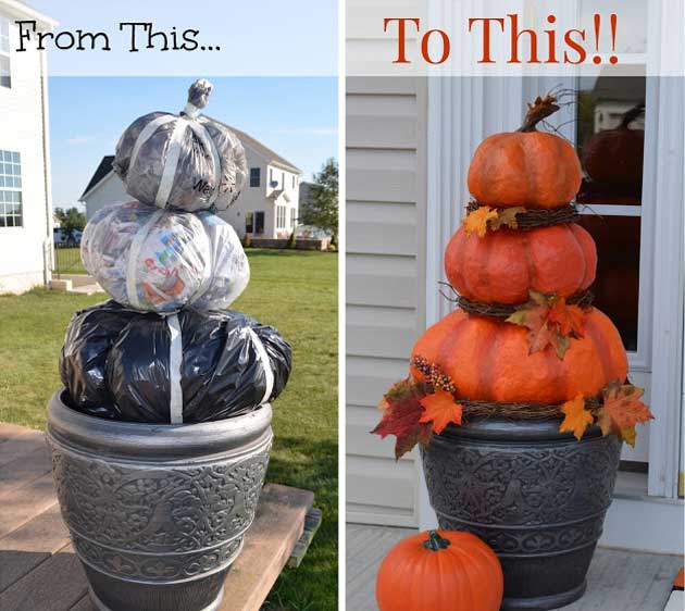 Halloween Pumpkins From Trash Bag.