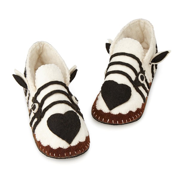 Handmade Zebra Slippers.