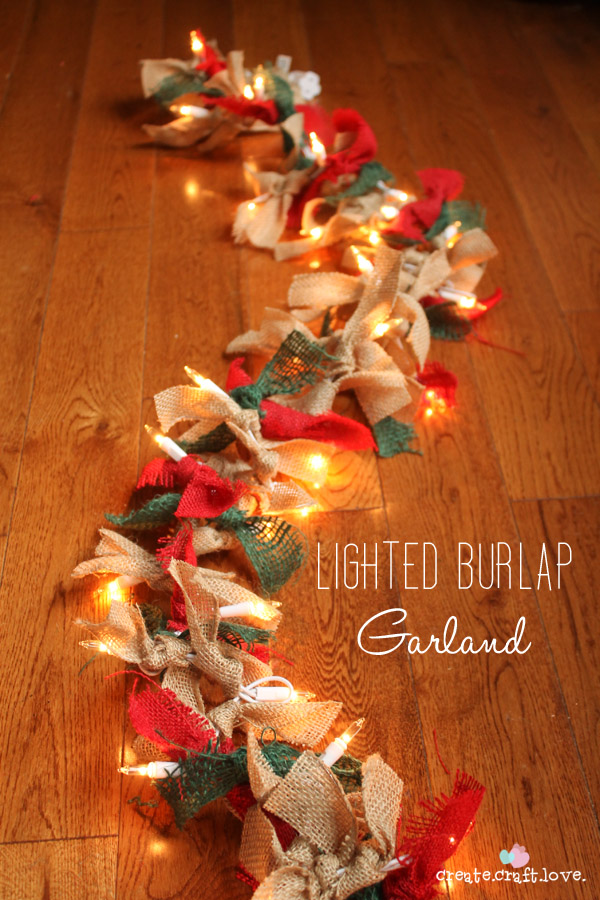 Lighted Burlap Garland.