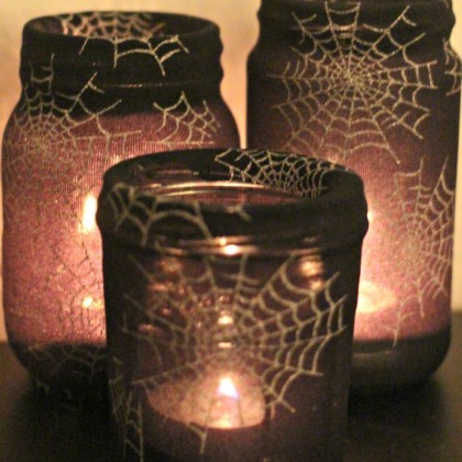 Littles can make these spiderweb luminaries.