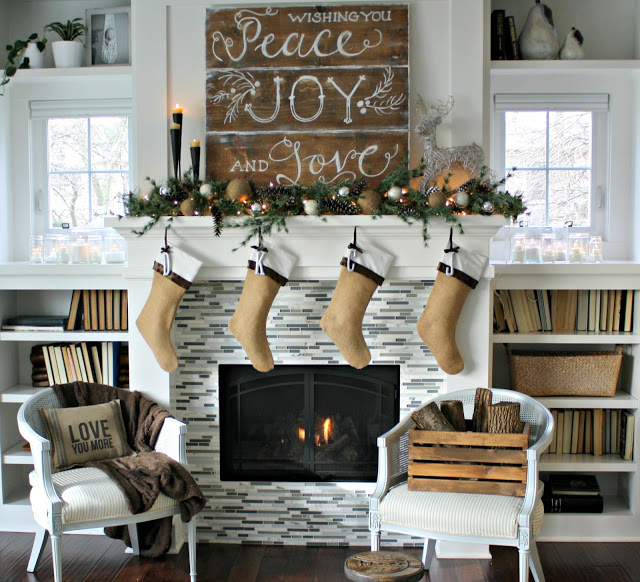 Mantel Decor With Sign Board.