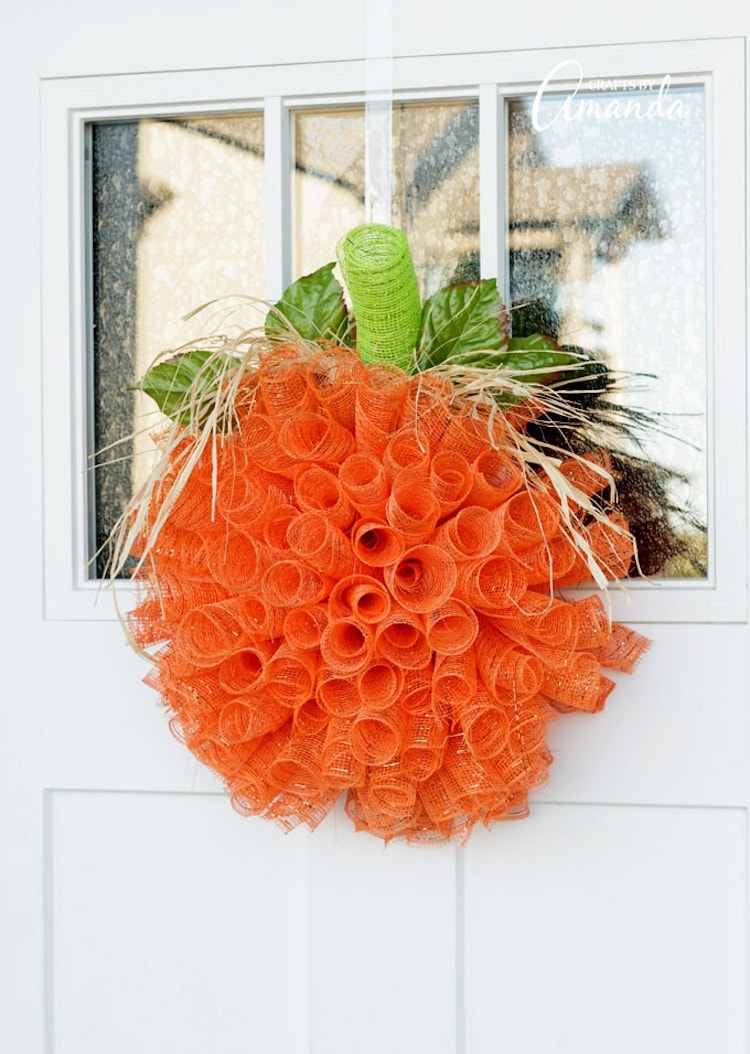 Mesh Pumpkin Wreath.