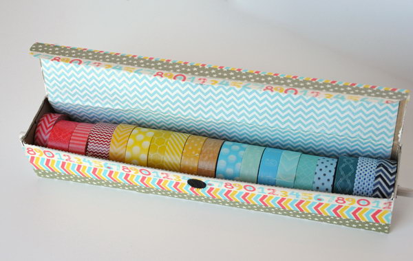 Old Aluminum Foil Box for Storing Washi Tape.