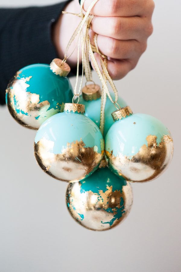 Painted Gold Leaf Ornaments.
