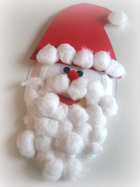 Paper Plate & Cotton Ball Santa.