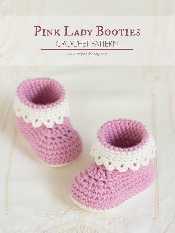 Pink Lady Baby Booties.