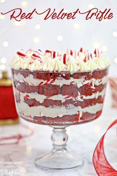 Red Velvet Trifle & Peppermint Cream Cheese Frosting.
