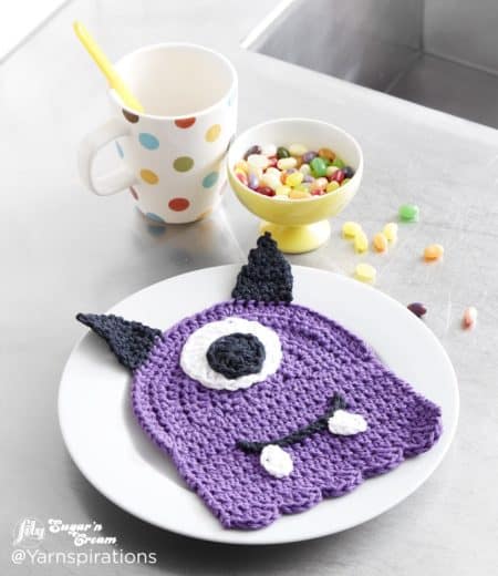 Scary Gary Crochet Dishcloth.