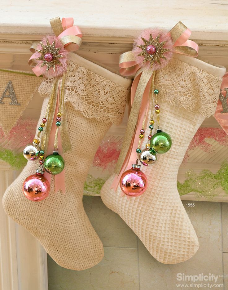 Shabby Chic Christmas Stockings.