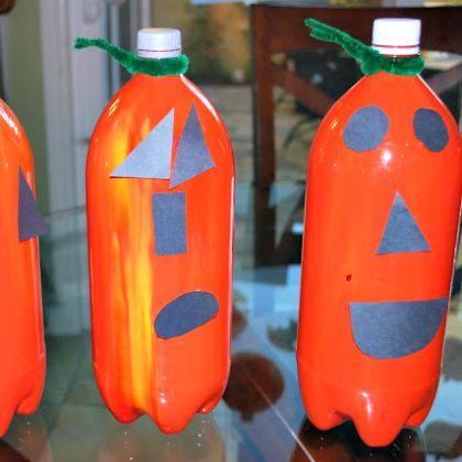 Soda bottle pumpkins