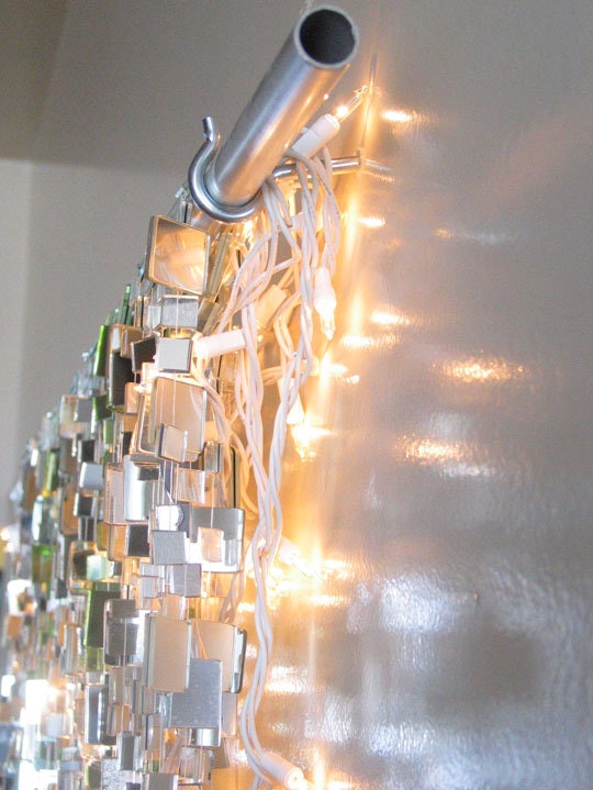 Sparkle Mirror Garland & White Lights.