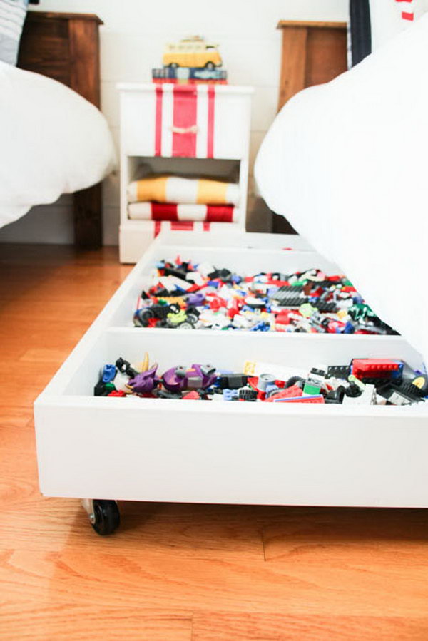 Under Bed Rolling LEGO Storage Cart.