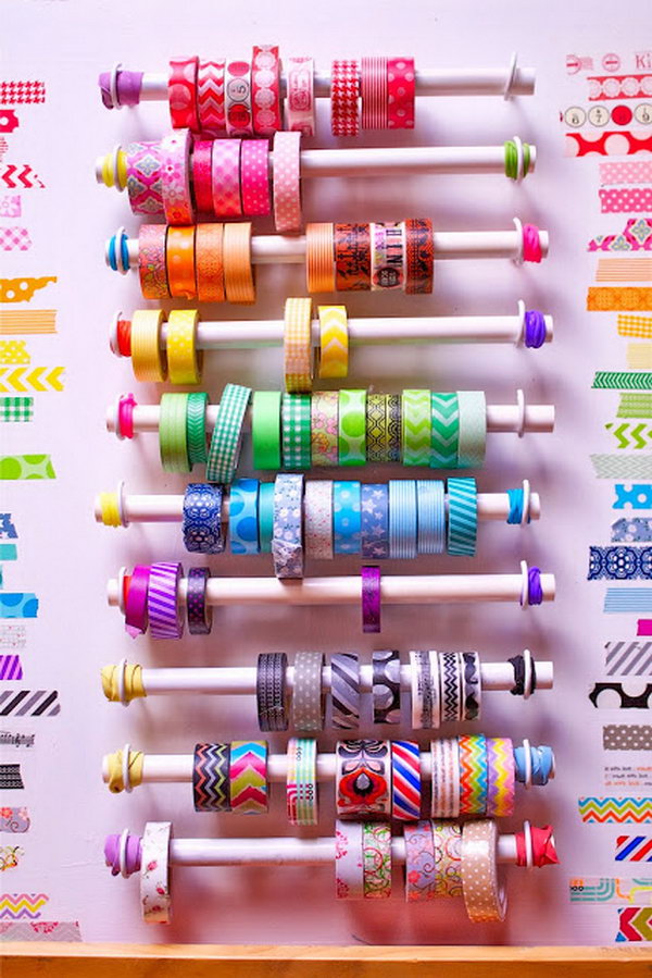 Washi Tape Storage Made with PVC Pipe.