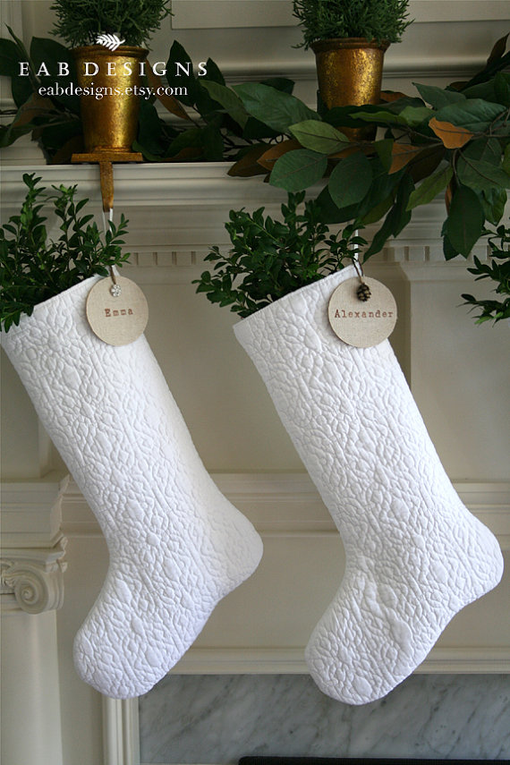White Christmas Stocking.