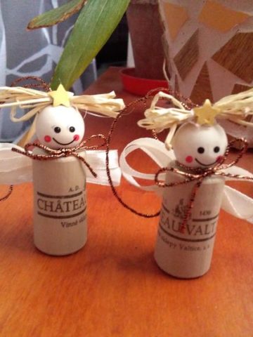 Wine Cork Angel Ornaments.