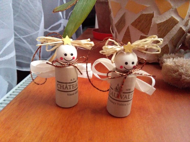 Wine Cork Angel Ornaments.