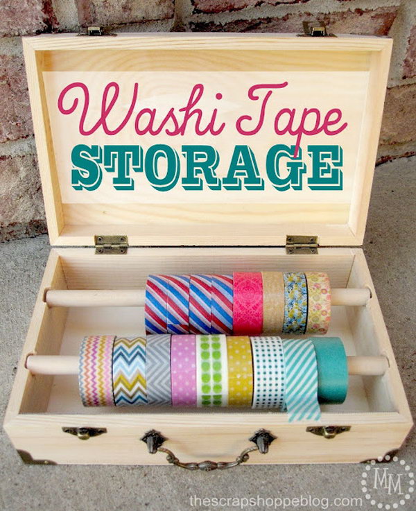 Wood Box Washi Tape Storage.
