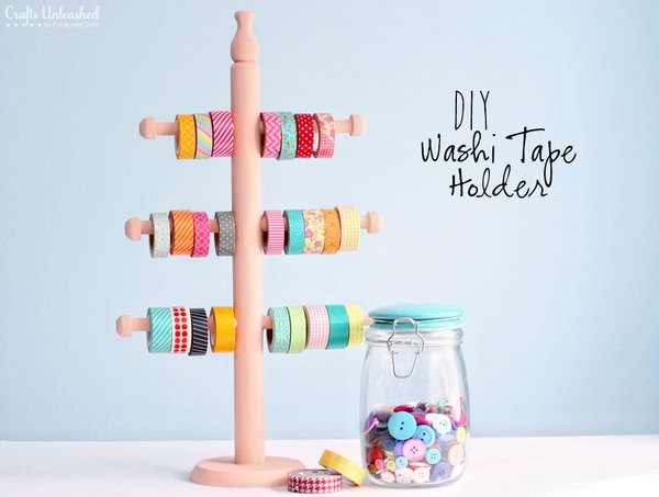 Wood Jewelry Holder for Decorative Washi Tape Storage Holder.