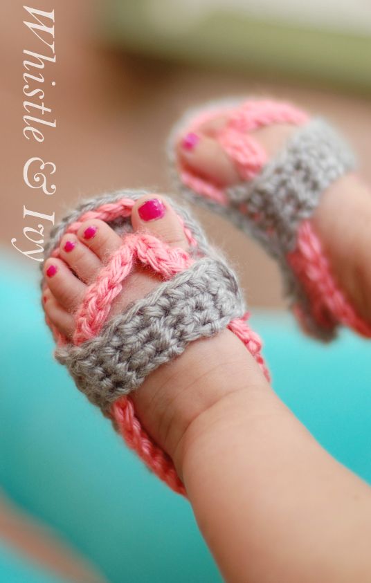 Crochet Baby Strap Flip Flop Sandals.