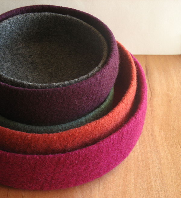 DIY Felted Bowls.