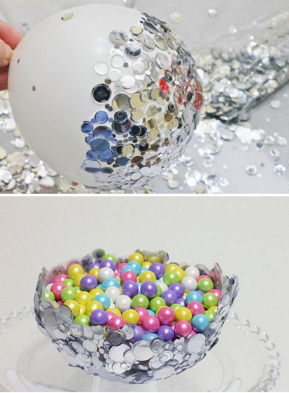 DIY Metallic Confetti Bowl.