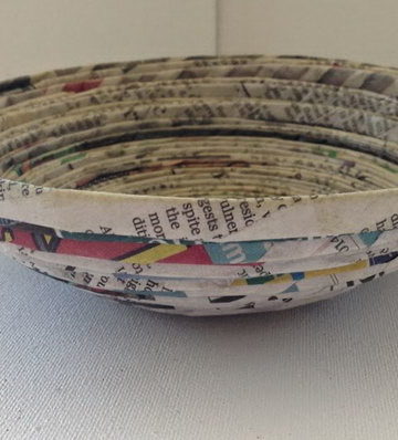 Recycled Newspaper Bowl.