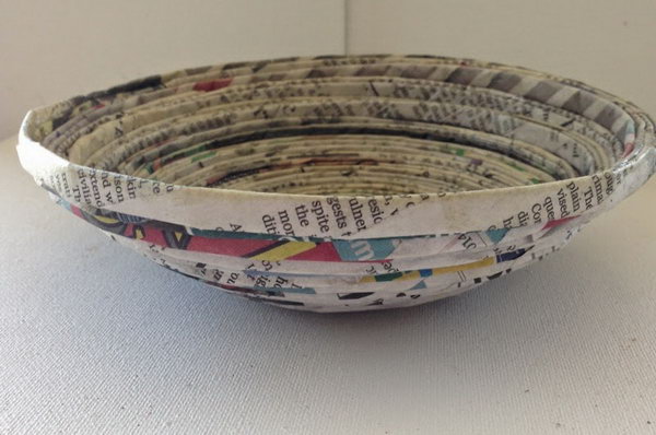 Recycled Newspaper Bowl.