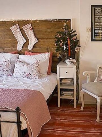 Scandinavian Christmas Bedroom.