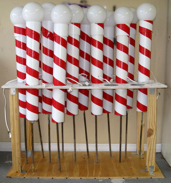 Use PVC & Duct Tape to make North Pole for Outdoor Christmas Decoration.