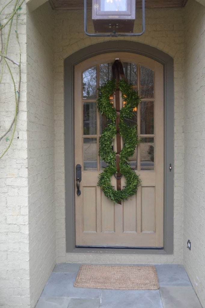 A Trio of Boxwood Wreaths at Dana Wolter Ineriors