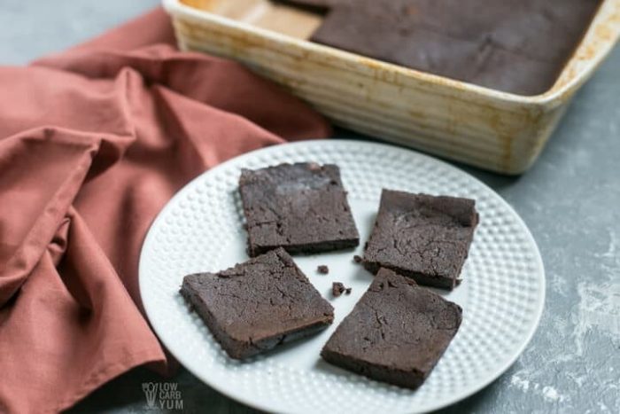 Almond Fudge Keto Brownies from Low Carb Yum