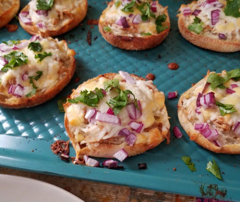 BBQ Chicken English Muffin Pizzas