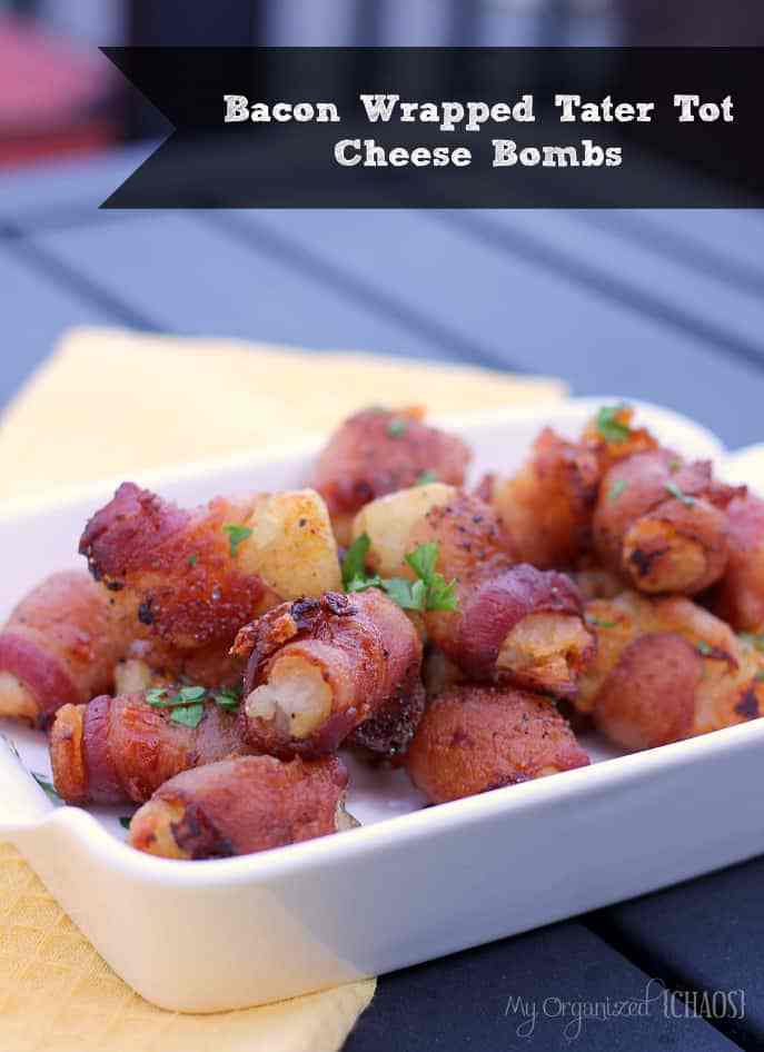 Bacon Wrapped Tater Tot Cheese Bombs