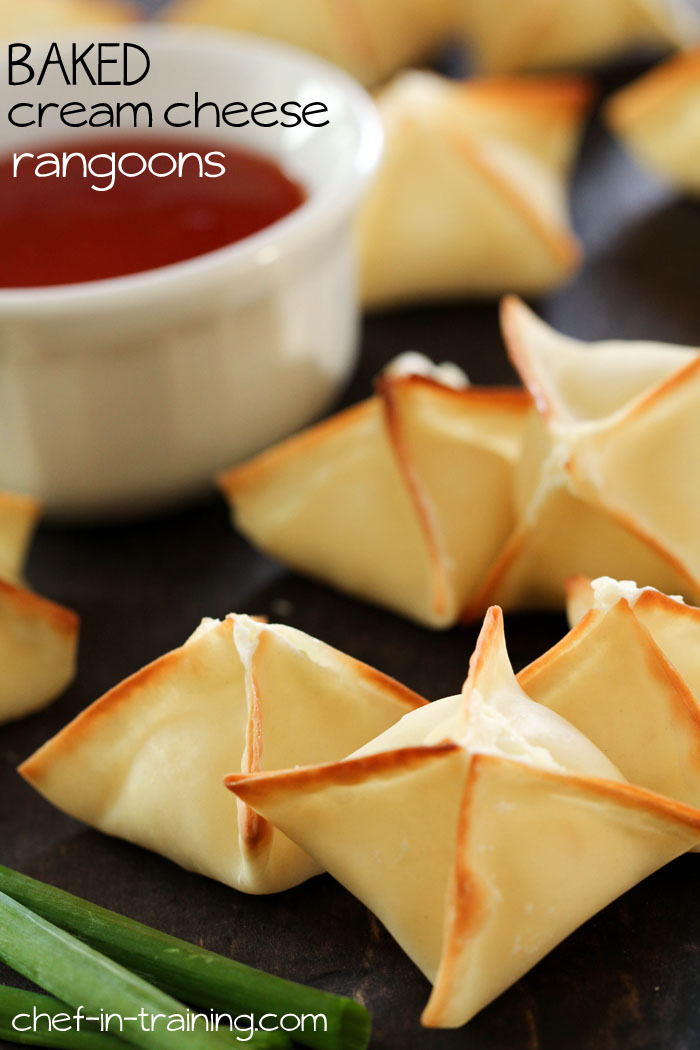 Baked Cream Cheese Rangoons ~ Chef In Training - Small Bite party Appetizers