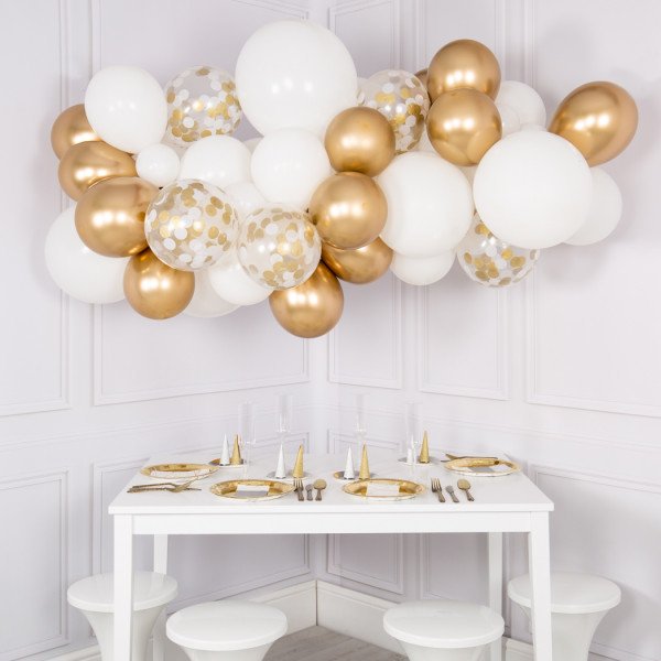 Balloons might not be your first thought for decor at a Christmas party.