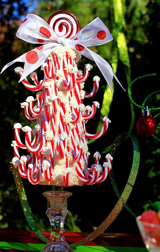 Candy Cane Topiary Trees.