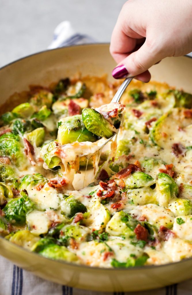 Cheesy Bacon Brussel Sprouts