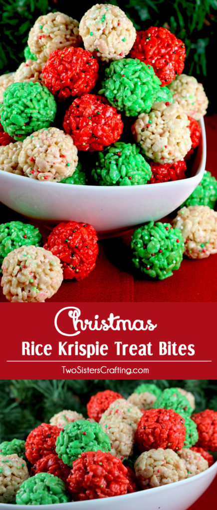 Christmas Rice Krispie Treat Bites from Two Sisters Crafting