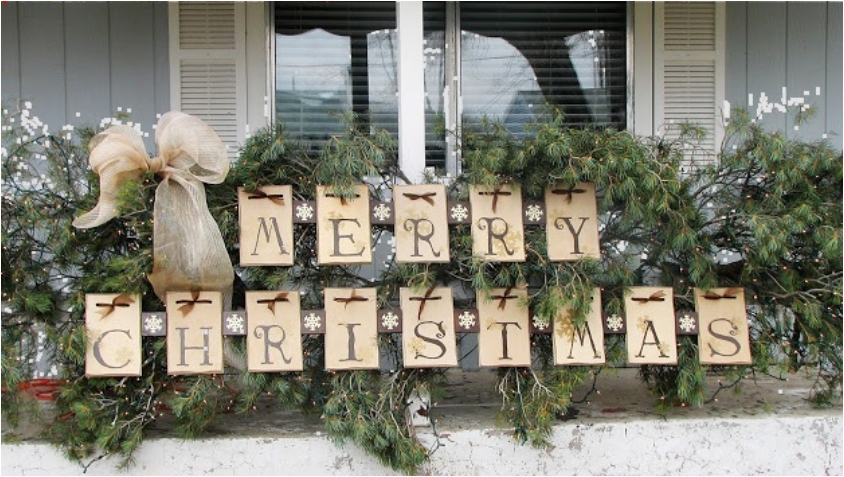 DIY Merry Christmas Porch Sign.