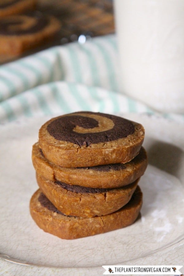 Gluten-Free Peantu Butter Chocolate Spiral Cookies by The Plant Strong Vegan