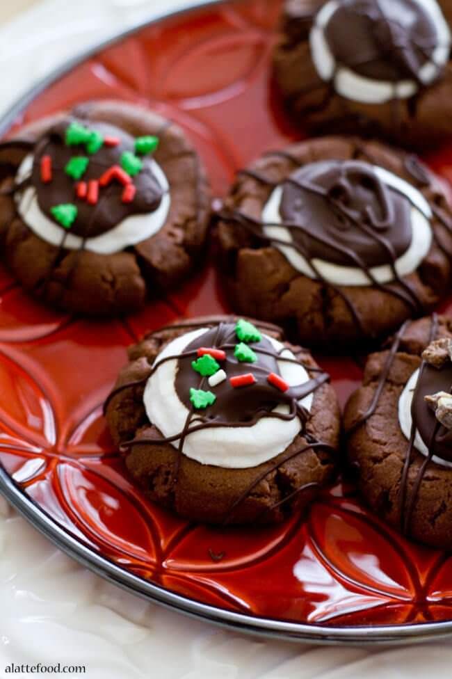 Hot Chocolate Thumbprint Cookies by A Latte Food