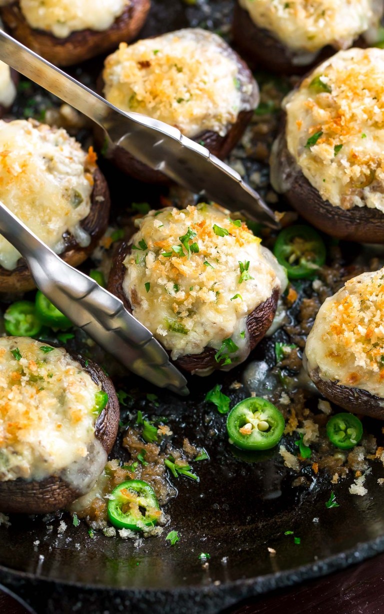 Jalapeno Cream Cheese Stuffed Mushrooms