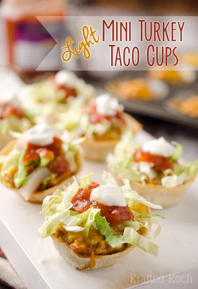 Light Mini Turkey Taco Cups ~ The Creative Bite