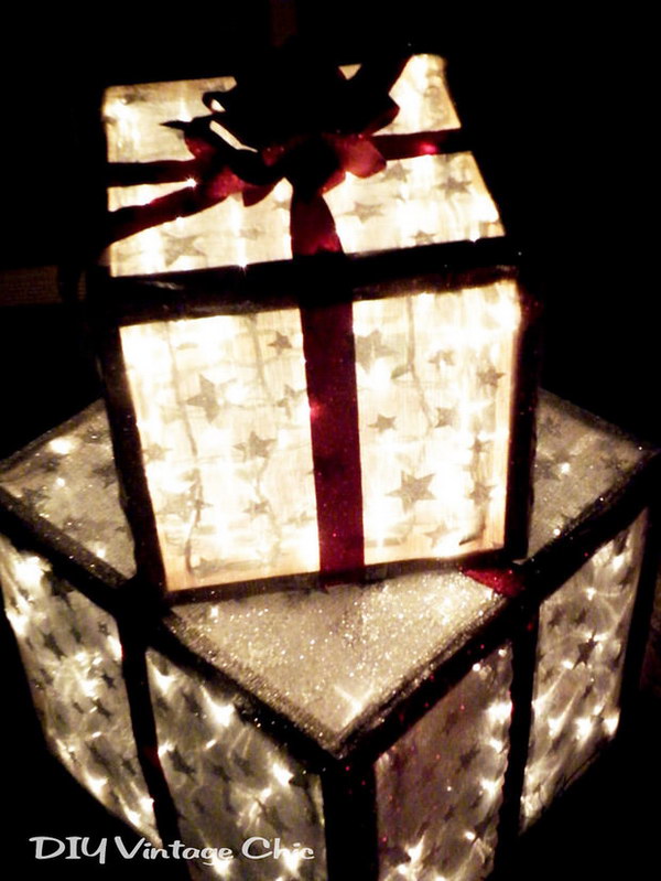 Lighted Christmas Gifts for Outside Decor.