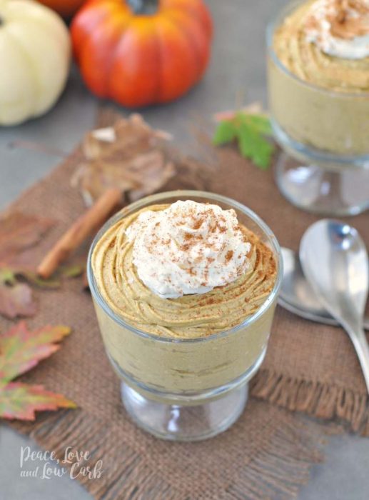 Low Carb Keto Pumpkin Cheesecake Mousse from Peace Love and Low Carb