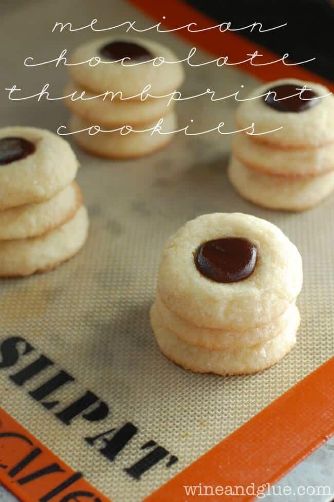 Mexican Chocolate Thumbprints by Wine & Glue